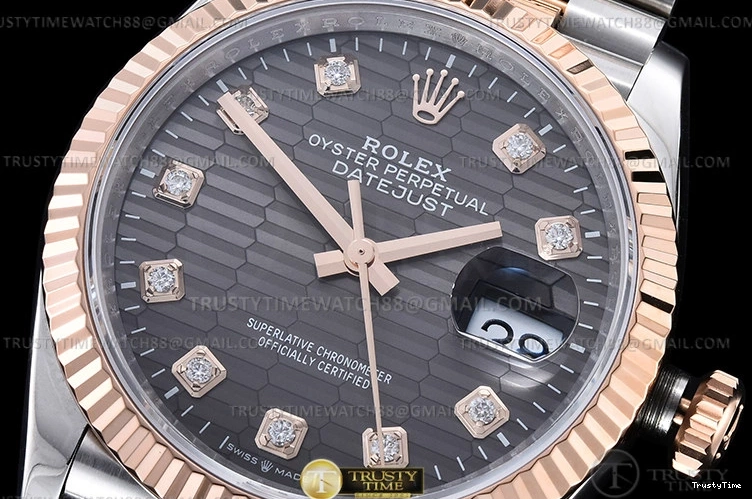 0203 TimelessDesign RDJ0454C – DJ 36mm Jub Flt 904L RG SS P-Grey Dia VSF VS 763